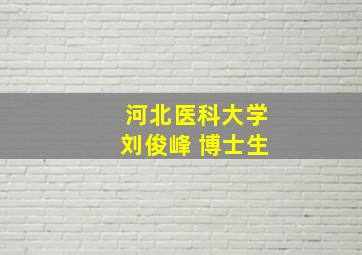 河北医科大学刘俊峰 博士生